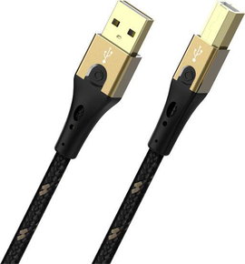 Oehlbach USB kábel USB 2.0 USB-A dugó, USB-B dugó 5.00 m Fekete/arany D1C9544