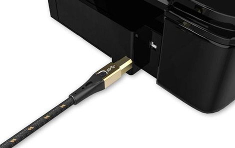 Oehlbach USB kábel USB 2.0 USB-A dugó, USB-B dugó 5.00 m Fekete/arany D1C9544 3. kép