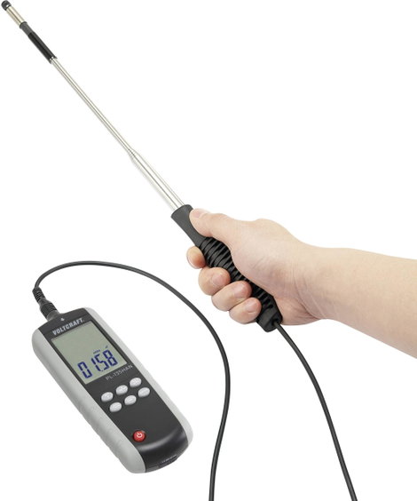 Anemométer, légáramlásmérő hőmérővel, USB csatlakozással, Voltcraft PL-135HAN 2. kép