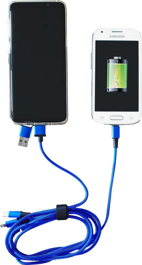 Smrter USB töltőkábel USB 2.0 USB-A dugó, USB-C® dugó, USB-C® dugó, USB-C® dugó 1.20 m Kék SMRTER_TR 8. kép