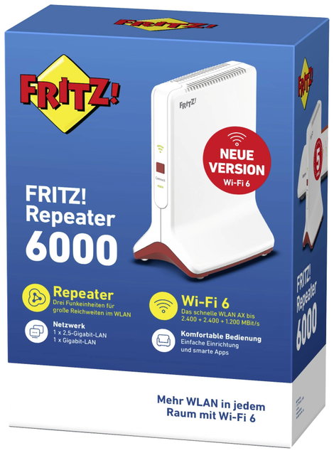 AVM WLAN hatótáv növelő FRITZ!Repeater 6000 20002908 6000 MBit/s Mesh-képes 3. kép