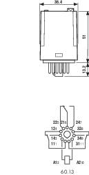 Finder 60.13.8.012.0040 Dugaszrelé 12 V/AC 10 A 3 váltó 1 db 2. kép
