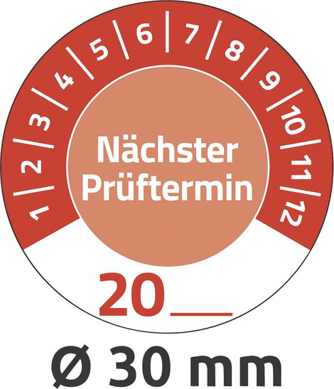 Avery-Zweckform 7904 Ellenőrző plakett 20XX Piros (Ø) 30 mm 30 mm 80 db 6. kép