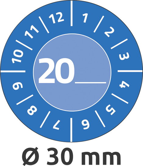 Avery-Zweckform 7903 Ellenőrző plakett 20XX Kék (Ø) 30 mm 30 mm 80 db 7. kép