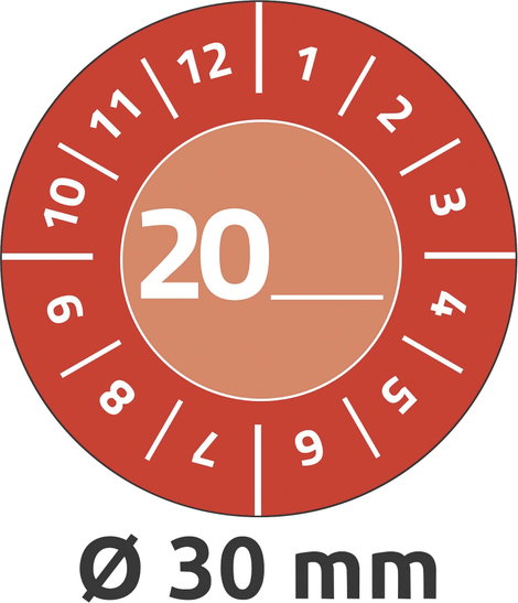 Avery-Zweckform 7901 Ellenőrző plakett 20XX Piros (Ø) 30 mm 30 mm 80 db 7. kép