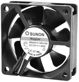 Sunon SUNON DC-Axiallüfter Serie MB/EB 60x60x20mm Axiális ventilátor 12 V 39.06 m³/óra (H x Sz x Ma)