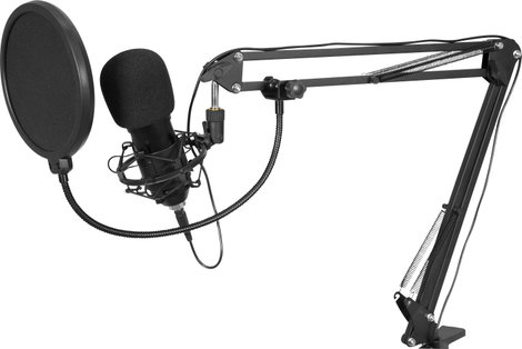 Omnitronic BMS-1C Álló USB-s mikrofon Átviteli mód:Vezetékes Pókkal, Vezetékkel, Állvánnyal