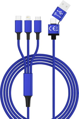 Smrter USB töltőkábel USB 2.0 USB-A dugó, USB-C® dugó, Apple Lightning dugó, USB mikro B dugó 1.20 m