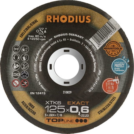 Rhodius XTK6 EXACT BOX 211302 Vágótárcsa, hajlított 125 mm 10 db