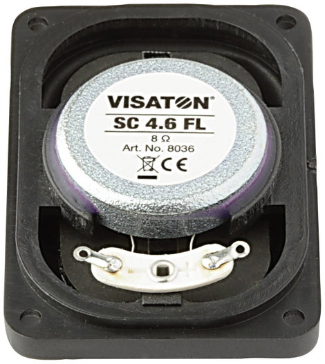 Visaton SC 4.6 FL - 8 Ohm 2.4 coll 6 cm Szélessávú hangszóró 4 W 8 Ω Fekete ovális 2. kép