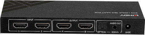 LINDY 2x2 HDMI 18G Matrix Switch 2+2 port HDMI mátrix switch 4096 x 2160 pixel Fekete 5. kép