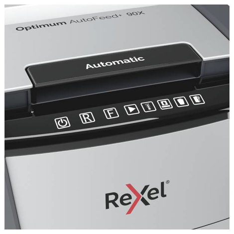 Rexel Optimum AutoFeed+ 90X Iratmegsemmisítő 90 lap Részecskevágás 4 x 28 mm P-4 34 l Szintén megsem 2. kép