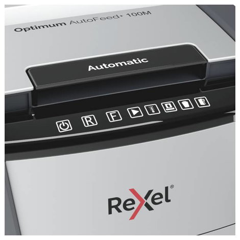 Rexel Optimum AutoFeed+ 100M Iratmegsemmisítő 100 lap mikrovágás 2 x 15 mm P-5 34 l Szintén megsemmi 2. kép