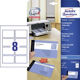 Avery-Zweckform C32015-25 Nyomtatható névjegykártyák, sima él 85 x 54 mm Fehér 200 db Papírformátum: