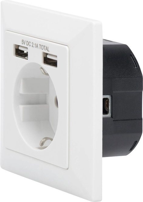 Digitus DA-70613 Süllyeszthető dugalj USB-vel Fehér 3. kép