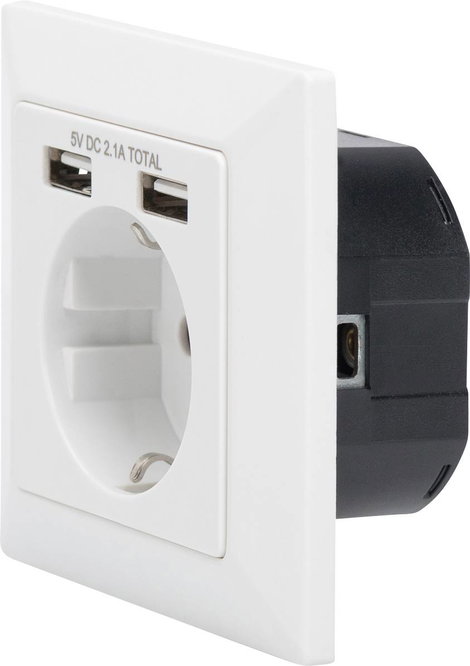 Digitus DA-70613 Süllyeszthető dugalj USB-vel Fehér 4. kép