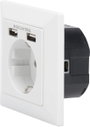 Digitus DA-70613 Süllyeszthető dugalj USB-vel Fehér 4. bélyegkép
