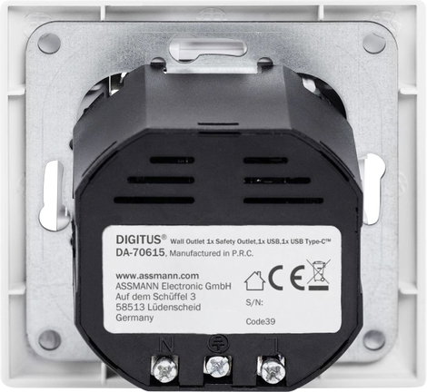 Digitus DA-70615 Süllyeszthető dugalj USB-vel Fehér 5. kép