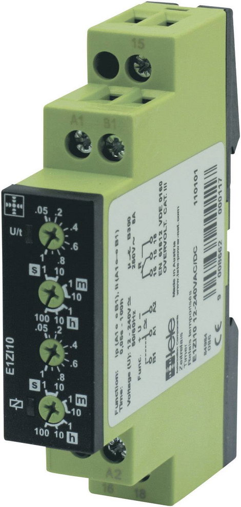 tele 110101 E1ZI10 12-240VAC/DC Időrelé Multifunkció 1 db 1 váltó