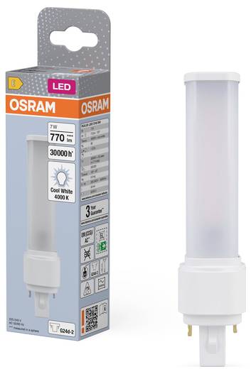 OSRAM 4058075558502 LED EEK E (A - G) G24d-2 7 W = 18 W Semleges fehér (Ø x H) 34 mm x 148 mm 1 db 4. kép