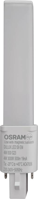 OSRAM 4058075557994 LED EEK E (A - G) G23 4 W = 9 W Melegfehér (Ø x H) 32.3 mm x 165 mm 1 db