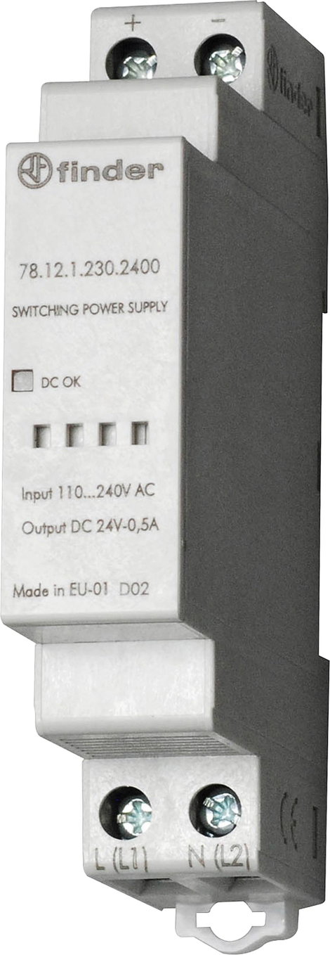 Finder 78.12.1.230.1200 Kalapsínes tápegység 12 V/DC 1.25 A 12 W Tartalom, tartalmi egységek rendelé