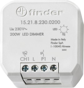 Finder 15.21.8.230.0200 Beépíthető dimmer Alkalmas fényforrásokhoz: LED-es izzó Világosszürke
