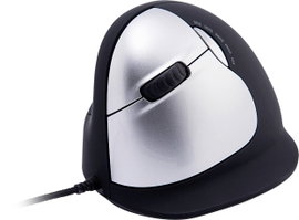 R-GO Tools HE (RGOHELELA) Ergonomikus egér USB Méret: L Fekete/ezüst 5 Gombok 500 dpi, 1500 dpi, 200