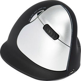 R-GO Tools HE (RGOHELAWL) Ergonomikus egér Rádiójel vezérlésű Méret: L Optikai Fekete/ezüst 5 Gombok