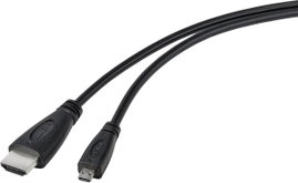 TRU COMPONENTS HDMI kábel Raspberry Pi [1x HDMI dugó - 1x HDMI dugó, D mikro] 1.80 m Fekete