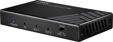 LINDY 2 Port HDMI 18G Splitter 2 port HDMI elosztó 3840 x 2160 pixel Fekete 3. kép
