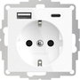 2USB 2U-449511 1 részes Földelt csatlakozó aljzat USB töltőkimenettel, Gyermekvédelem, VDE IP20 Tisz bélyegkép