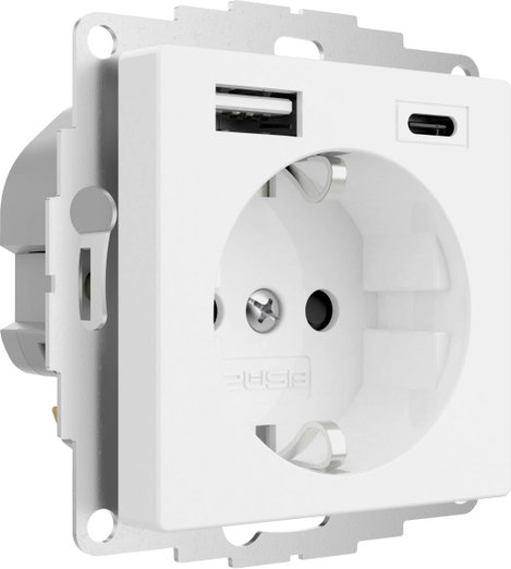2USB 2U-449511 1 részes Földelt csatlakozó aljzat USB töltőkimenettel, Gyermekvédelem, VDE IP20 Tisz 3. kép
