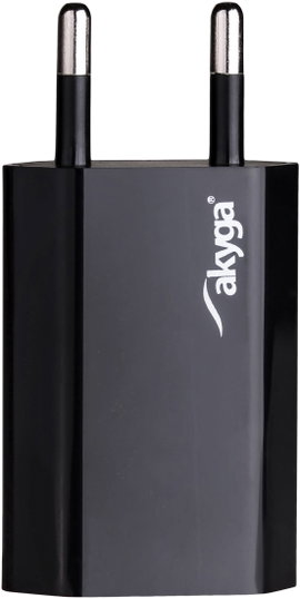 Akyga AK-CH-03BK USB-s töltőkészülék 5 W Aljzat dugó Kimeneti áram (max.) 1 A Kimenetek száma: 1 x U