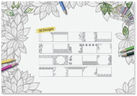Sigel Adult Coloring HO580 Asztali alátét Üres Fekete/fehér (Sz x Ma) 595 mm x 410 mm