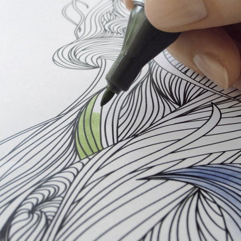 Sigel Adult Coloring HO580 Asztali alátét Üres Fekete/fehér (Sz x Ma) 595 mm x 410 mm 4. kép