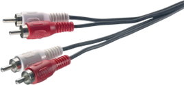RCA audio kábel, 2x RCA dugó - 2x RCA dugó, 2,5 m, fekete, SpeaKa Professional 325092