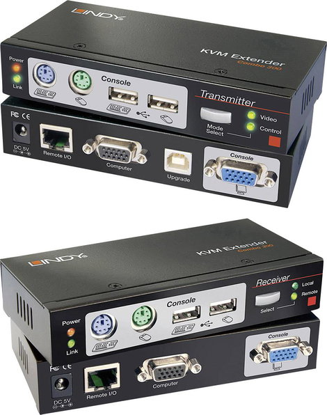 LINDY LINDY Cat.5 KVM Extender Combo 300 KVM extender RJ45 hálózati kábelen keresztül 300 m