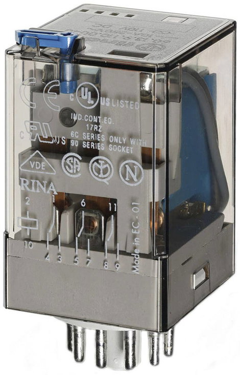 Finder 60.13.9.060.0040 Dugaszrelé 60 V/DC 10 A 3 váltó 1 db