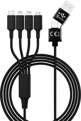 Smrter USB töltőkábel USB-A dugó, USB-C® dugó, Apple Lightning dugó, Apple Lightning dugó, USB mikro