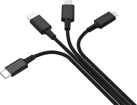Smrter USB töltőkábel USB-A dugó, USB-C® dugó, Apple Lightning dugó, Apple Lightning dugó, USB mikro 2. kép