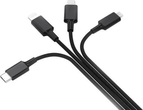 Smrter USB töltőkábel USB-A dugó, USB-C® dugó, Apple Lightning dugó, Apple Lightning dugó, USB mikro 3. kép