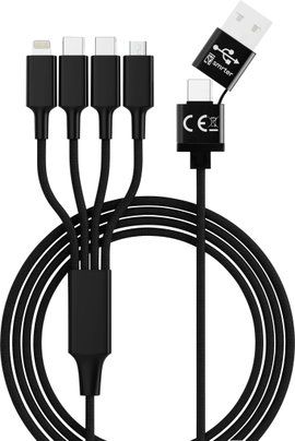 Smrter USB töltőkábel USB-A dugó, USB-C® dugó, USB-C® dugó, Apple Lightning dugó, USB mikro B dugó 1