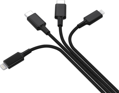 Smrter USB töltőkábel USB-A dugó, USB-C® dugó, USB-C® dugó, Apple Lightning dugó, USB mikro B dugó 1 2. kép
