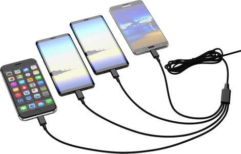 Smrter USB töltőkábel USB-A dugó, USB-C® dugó, USB-C® dugó, Apple Lightning dugó, USB mikro B dugó 1 4. kép