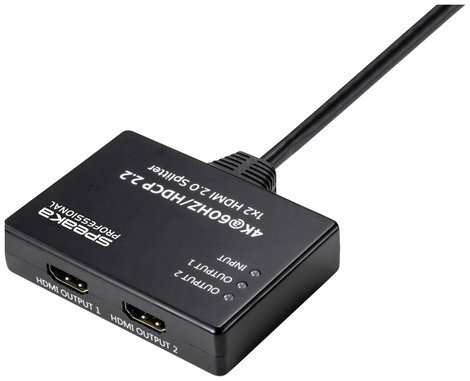 SpeaKa Professional SP-9443508 1+2 port HDMI elosztó Fekete 3. kép