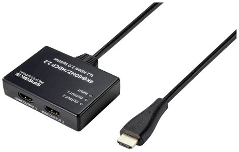 SpeaKa Professional SP-9443508 1+2 port HDMI elosztó Fekete 4. kép