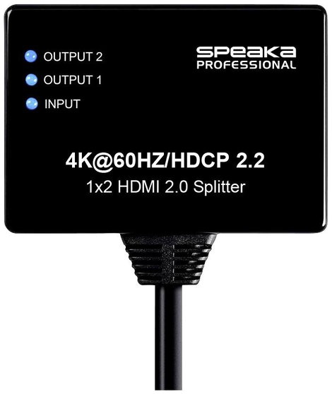 SpeaKa Professional SP-9443508 1+2 port HDMI elosztó Fekete 5. kép