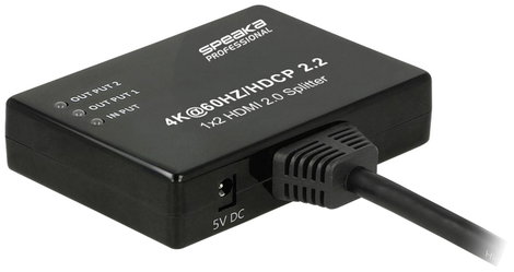 SpeaKa Professional SP-9443508 1+2 port HDMI elosztó Fekete 7. kép