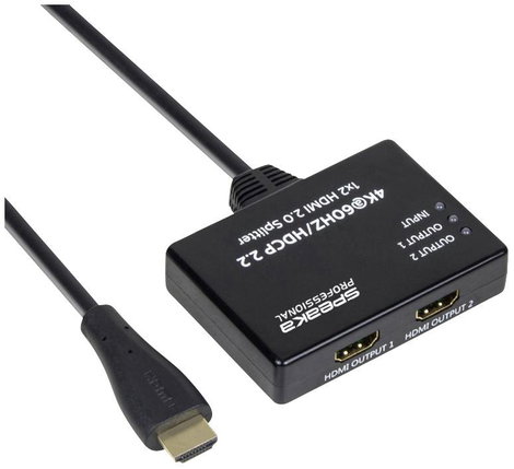 SpeaKa Professional SP-9443508 1+2 port HDMI elosztó Fekete 8. kép